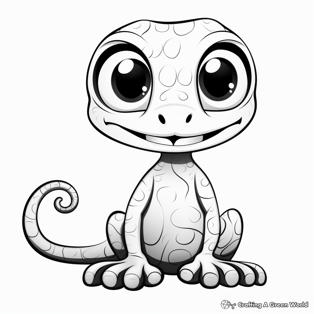 Fascinating Gecko Lizard Coloring Pages 1