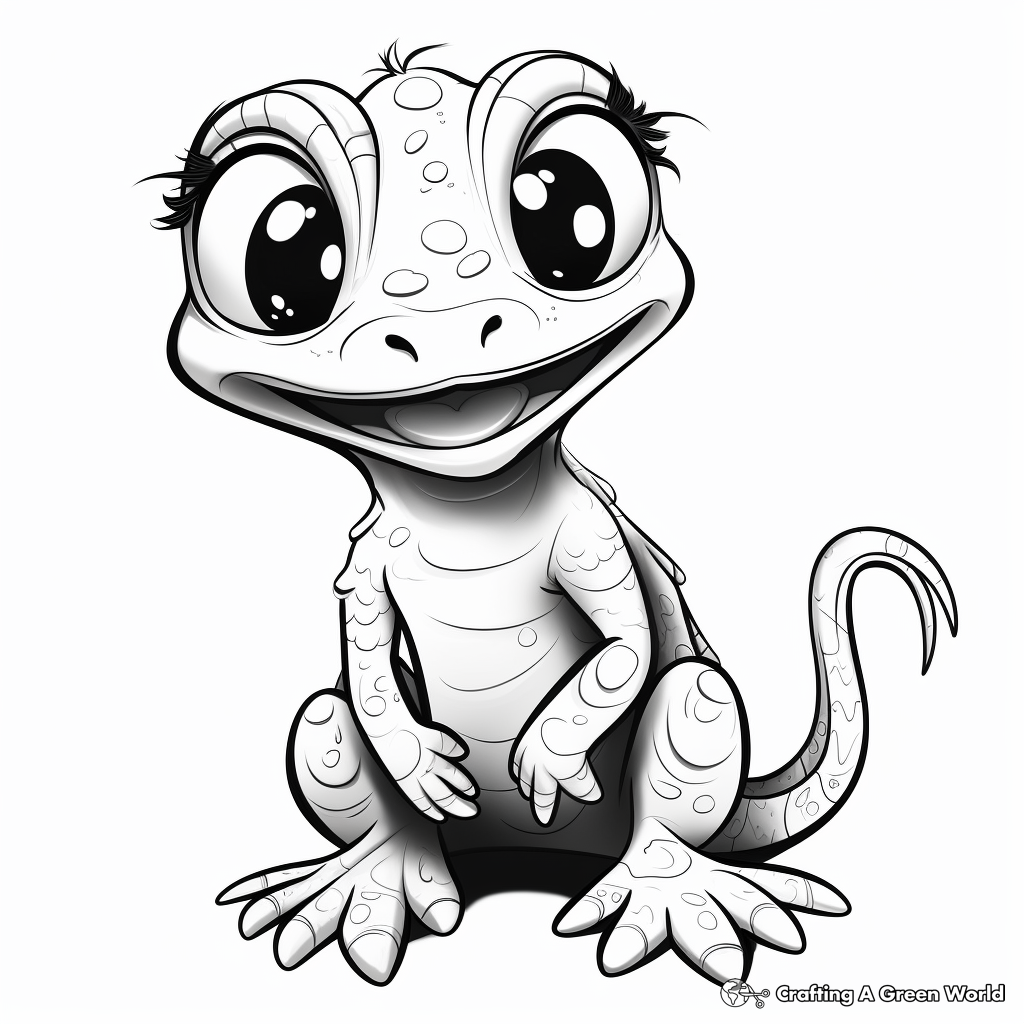 Fascinating Gecko Lizard Coloring Pages 4