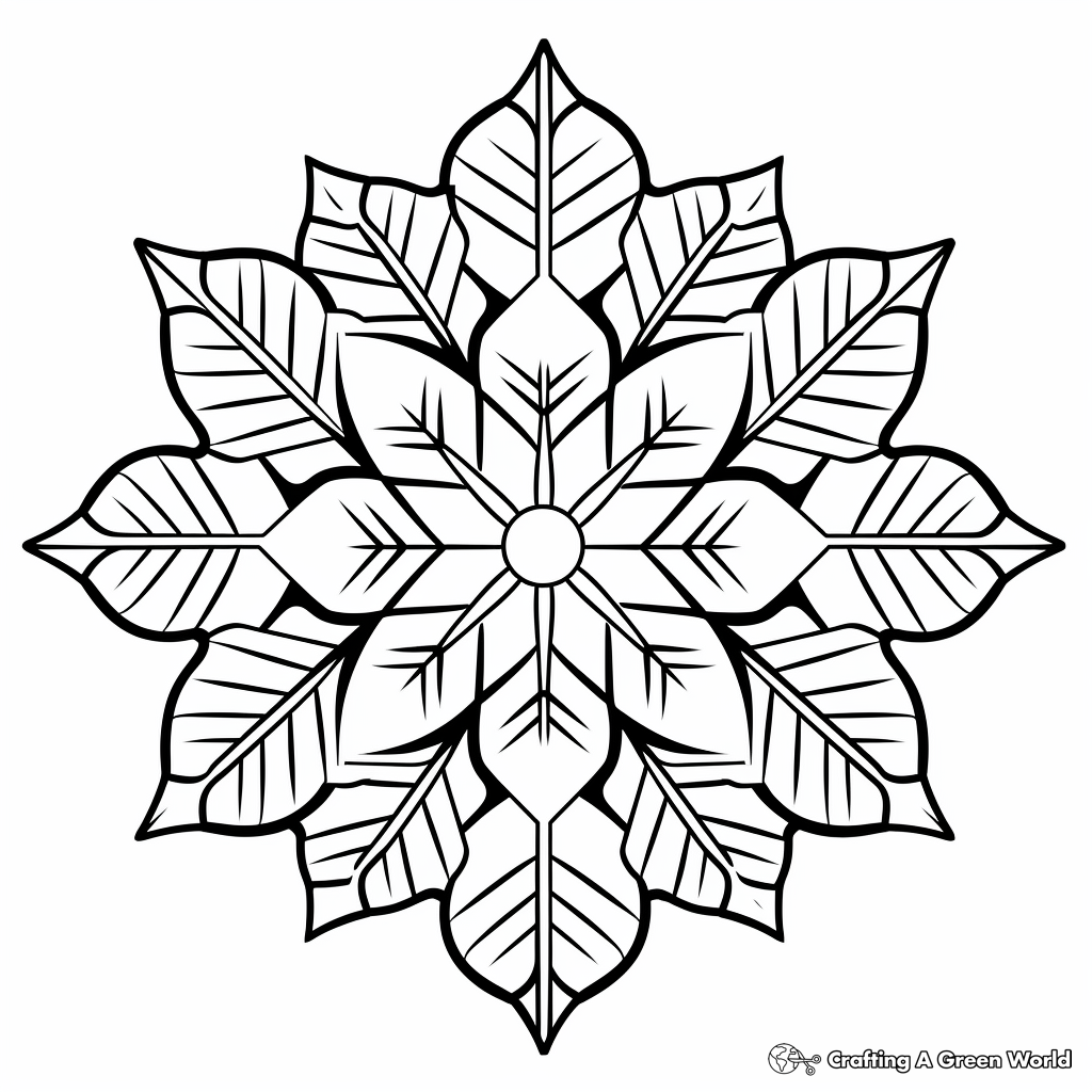 Fascinating Geometric Snowflake Coloring Pages 2