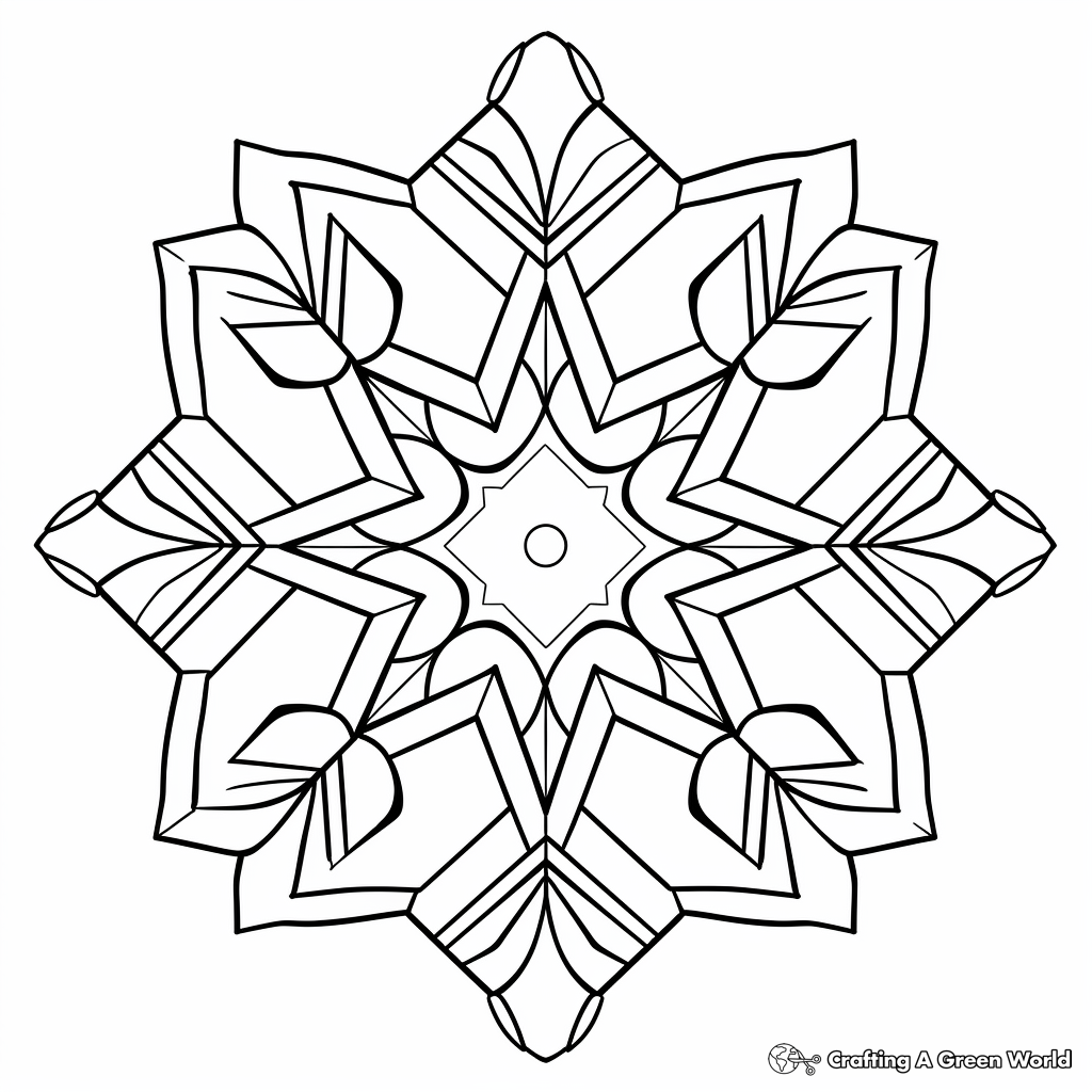 Fascinating Geometric Snowflake Coloring Pages 3