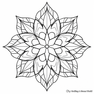 Fascinating Geometric Snowflake Coloring Pages 4