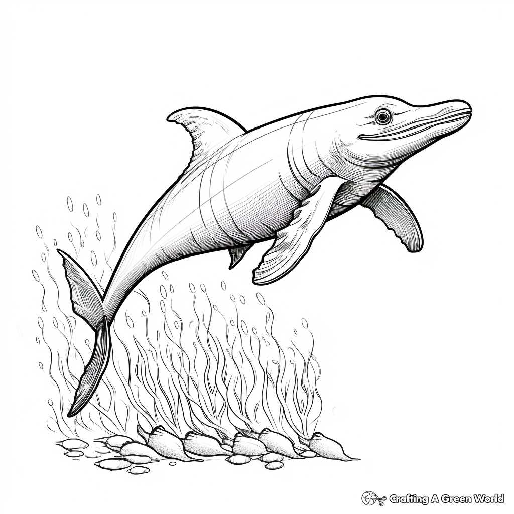 Fascinating Ichthyosaurus Coloring Pages 1