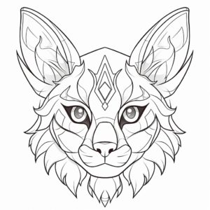 Fascinating Lynx Face Coloring Pages 1