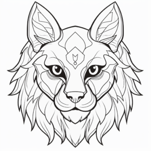 Fascinating Lynx Face Coloring Pages 2