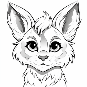 Fascinating Lynx Face Coloring Pages 4