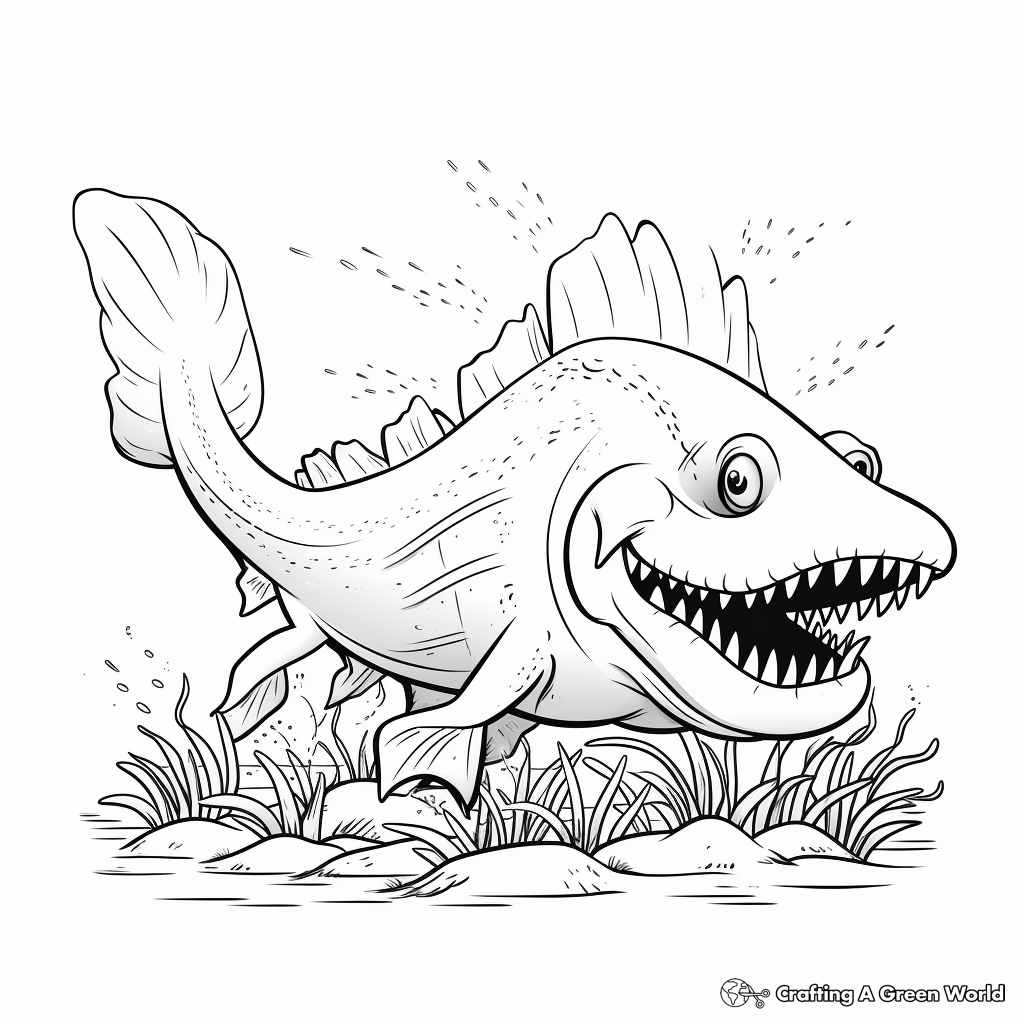 Fascinating Mekong Giant Catfish Coloring Pages 1