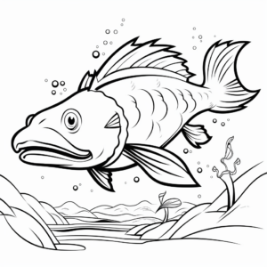 Fascinating Mekong Giant Catfish Coloring Pages 4