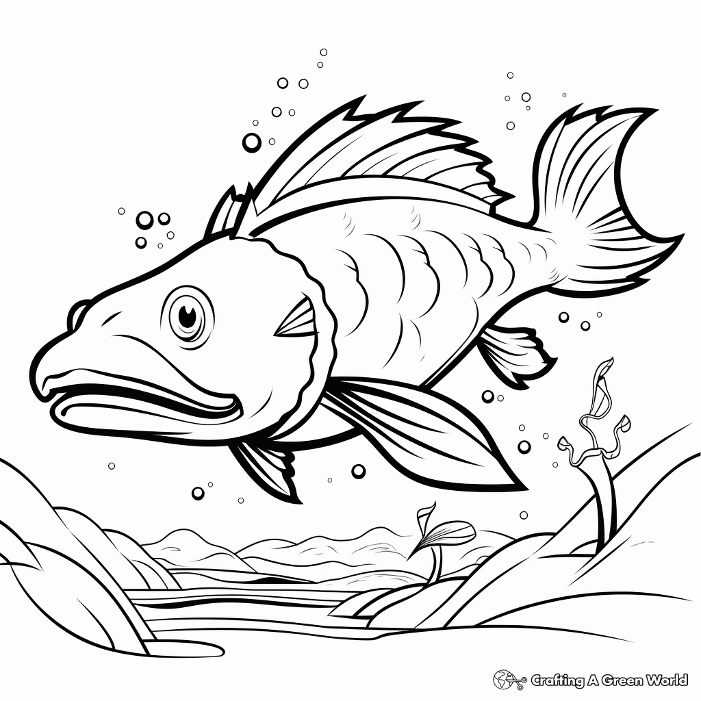 Fascinating Mekong Giant Catfish Coloring Pages 4