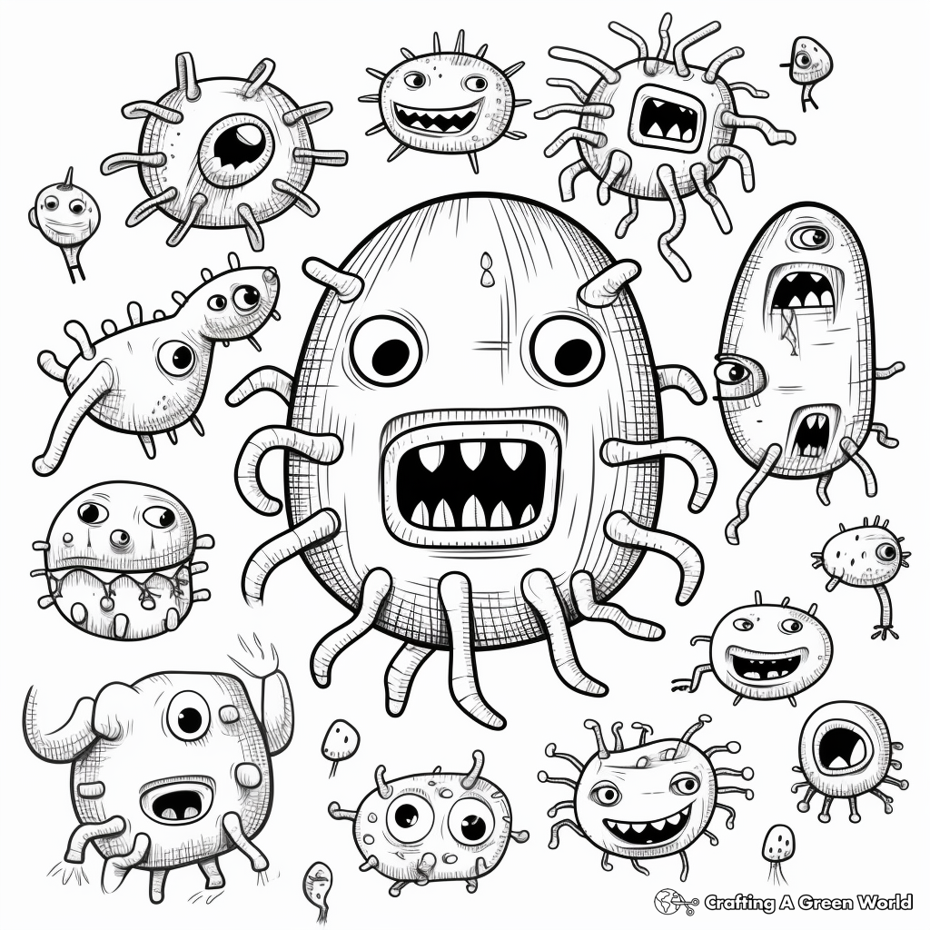 Fascinating Microorganisms Coloring Pages 3