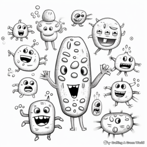 Fascinating Microorganisms Coloring Pages 4