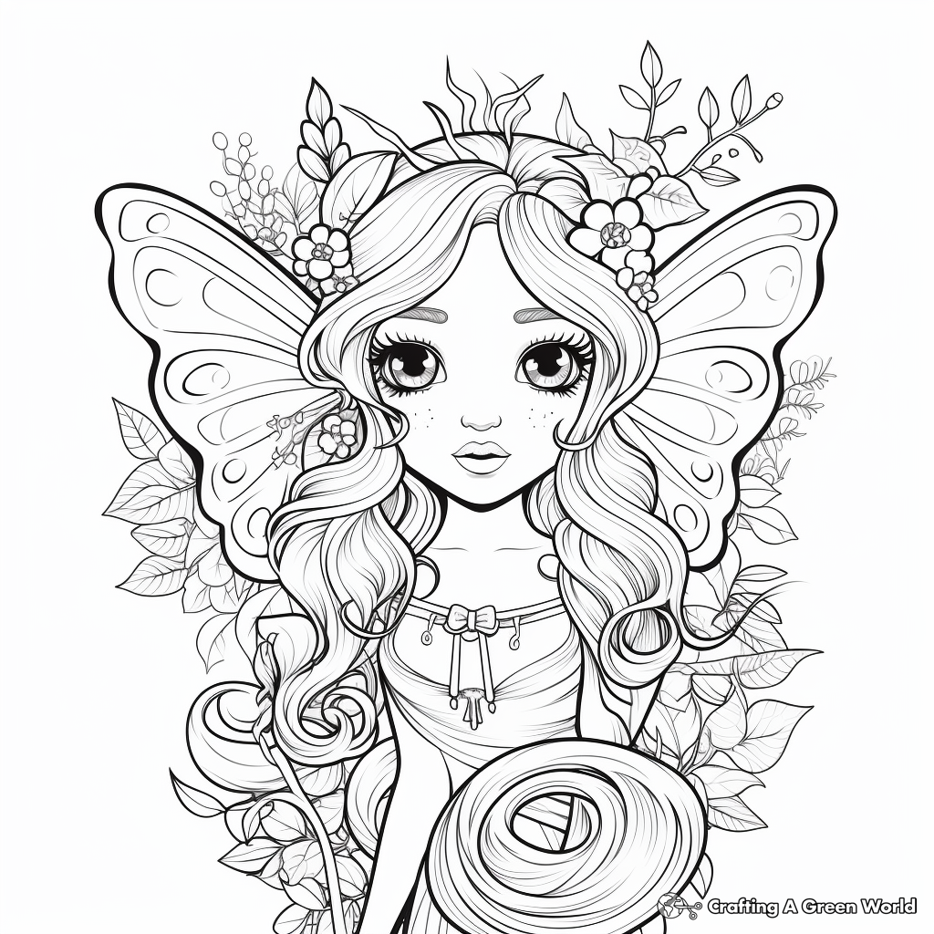 Fascinating Nymph Coloring Pages 1