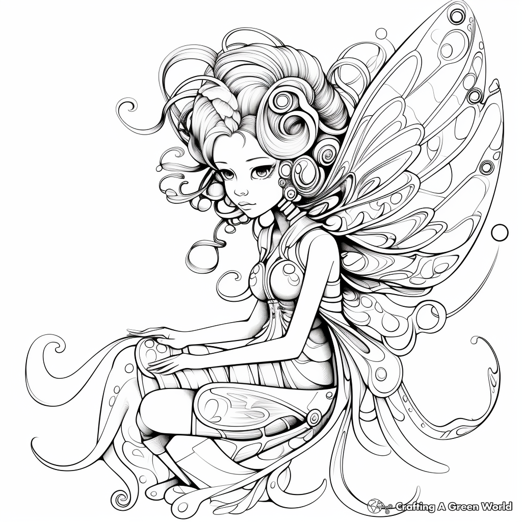Fascinating Nymph Coloring Pages 4