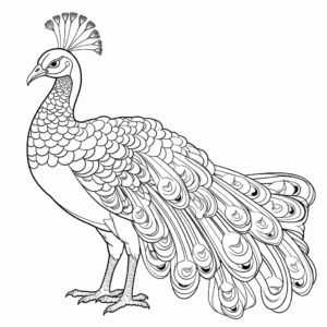 Fascinating Palawan Peacock-Pheasant Coloring Pages 2