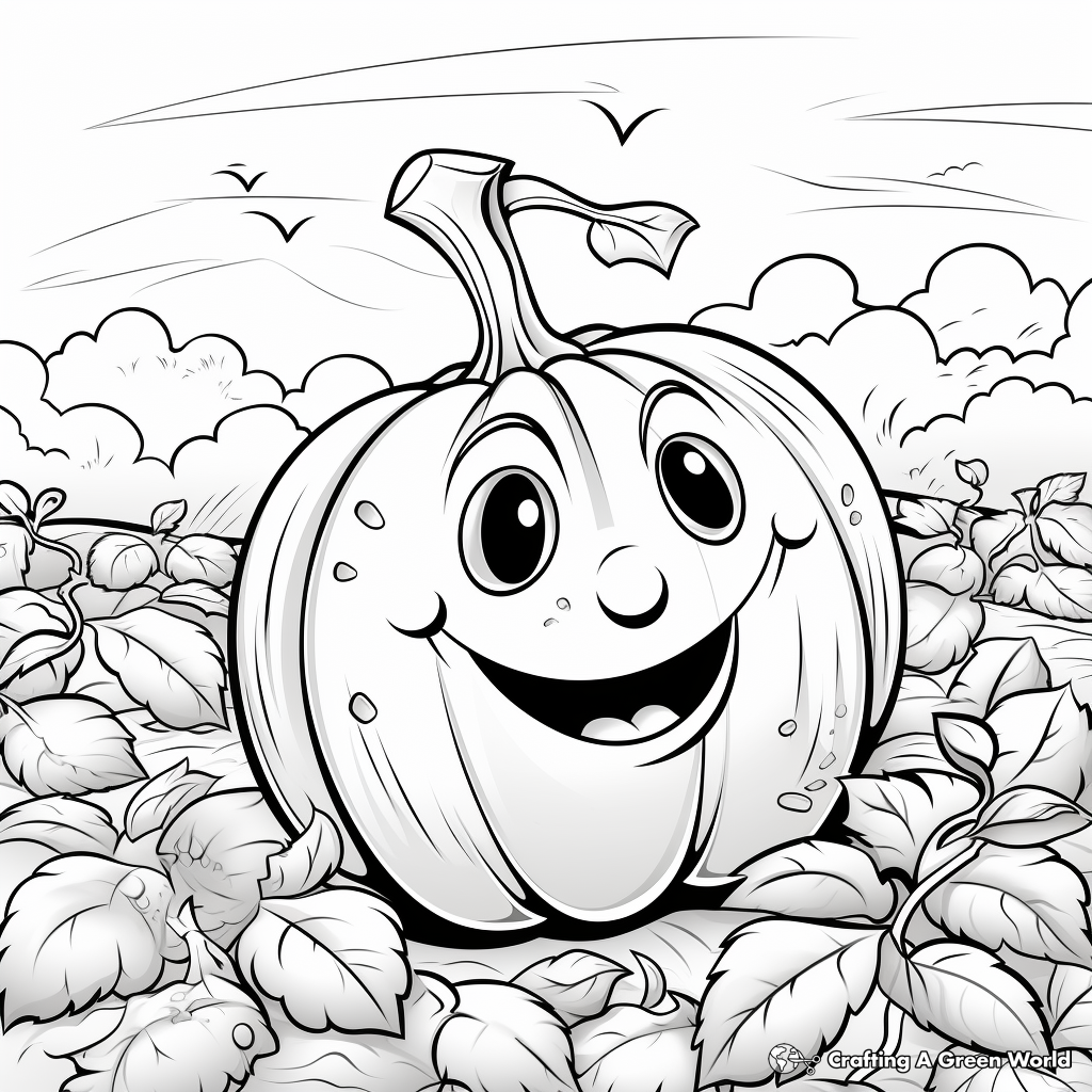 Fascinating Pumpkin Patch Coloring Pages 2