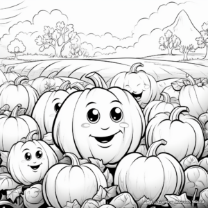 Fascinating Pumpkin Patch Coloring Pages 3