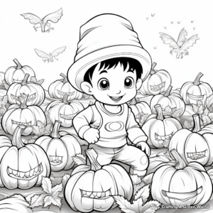 Fascinating Pumpkin Patch Coloring Pages 4