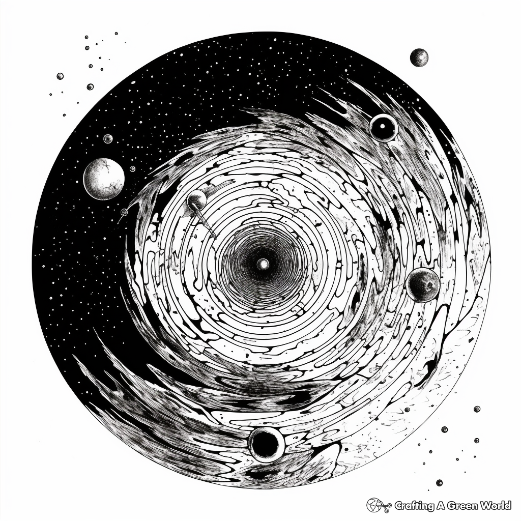Fascinating Spiral Galaxy Black Hole Coloring Pages 2