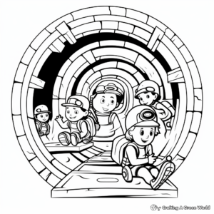 Fascinating Tunnel Digging Coloring Pages 1