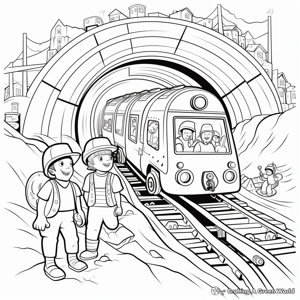 Fascinating Tunnel Digging Coloring Pages 4