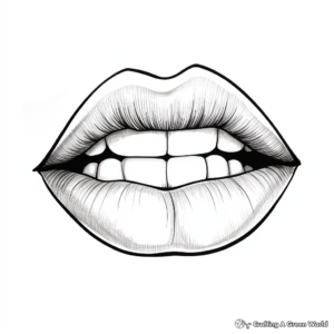 Fashion-Forward Glossy Lips Coloring Pages 2