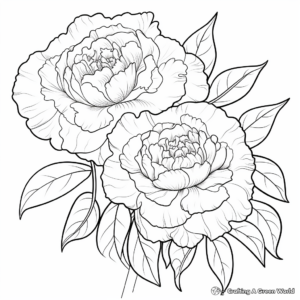 Fashion Inspired Peony Design Coloring Pages 3