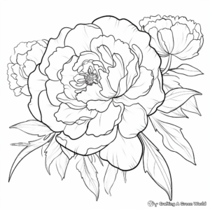 Fashion Inspired Peony Design Coloring Pages 4