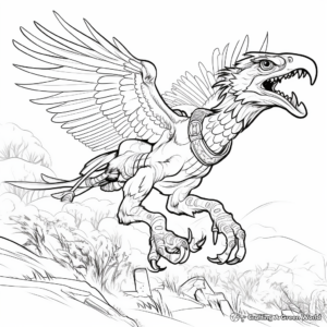 Fearless Atrociraptor Hunting Prey Coloring Pages 2
