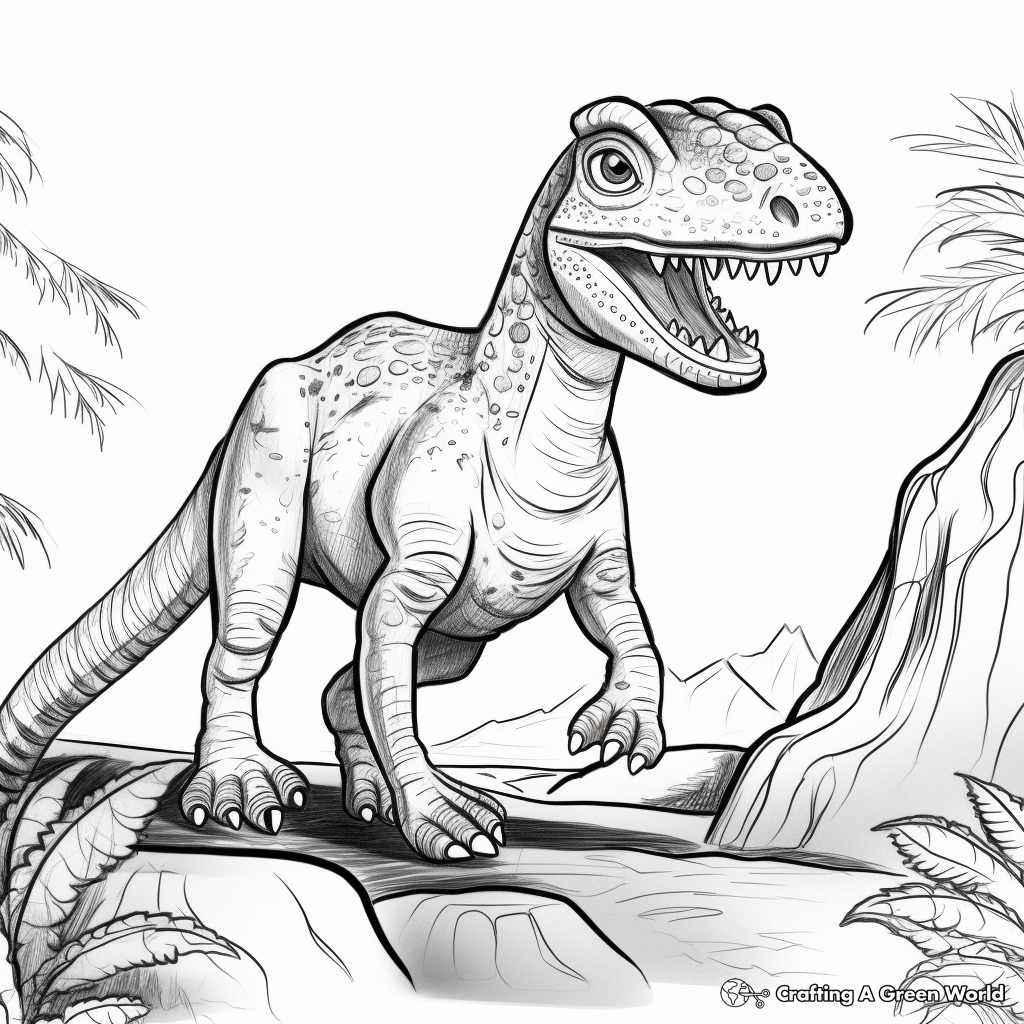 Feathered Albertosaurus Coloring Pages 2