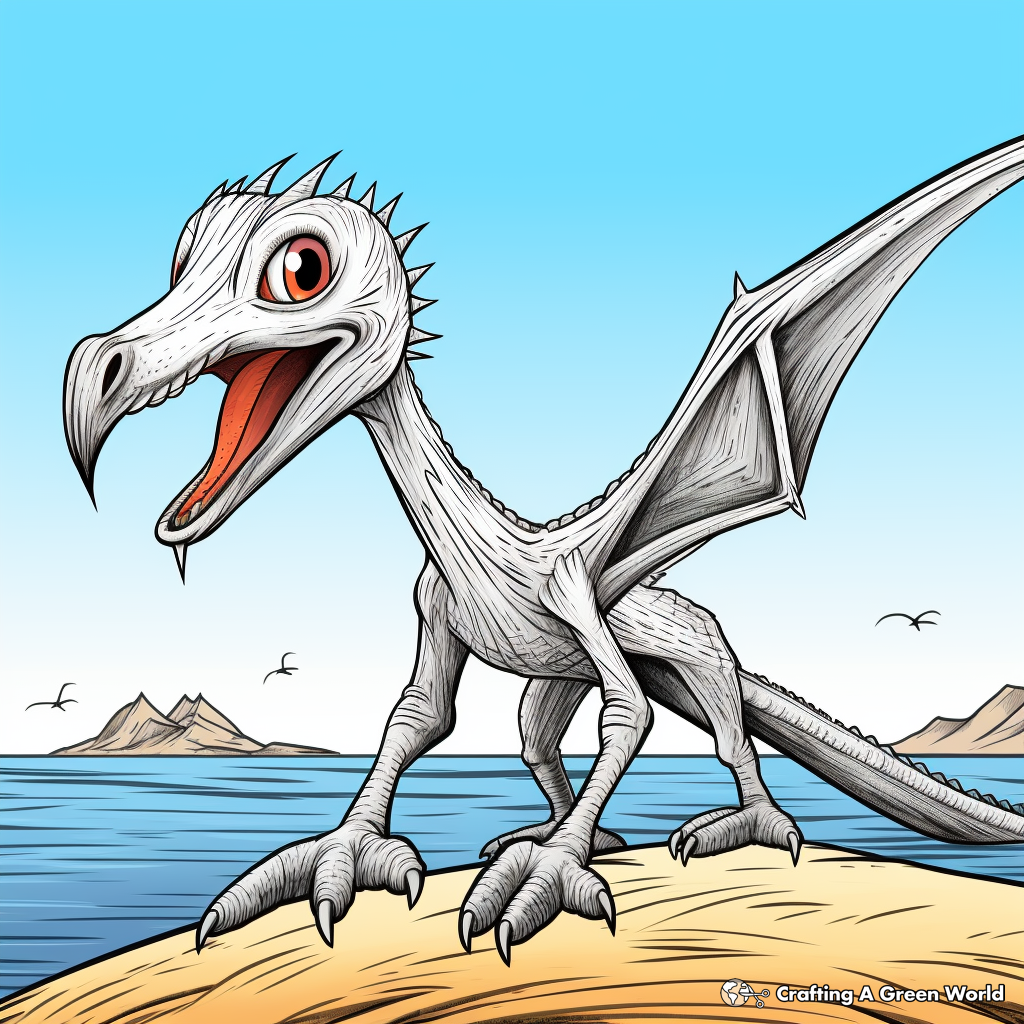 Feathered Pteranodon Coloring Pages 1