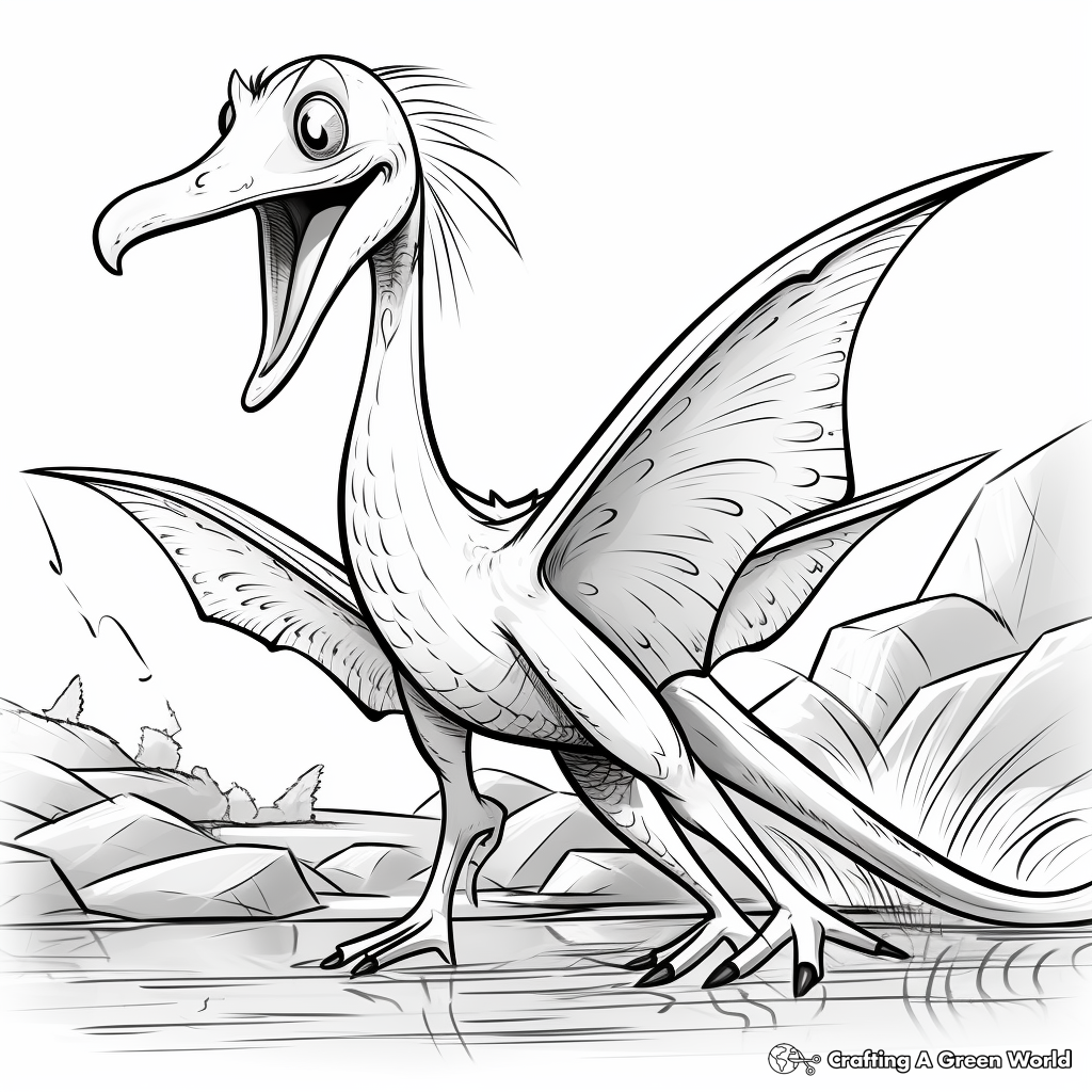 Feathered Pteranodon Coloring Pages 2