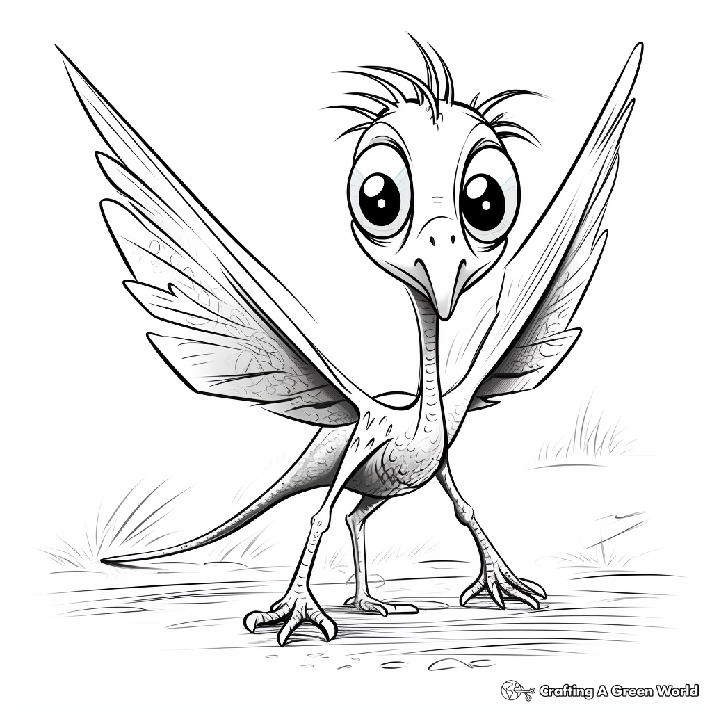 Feathered Pteranodon Coloring Pages 3