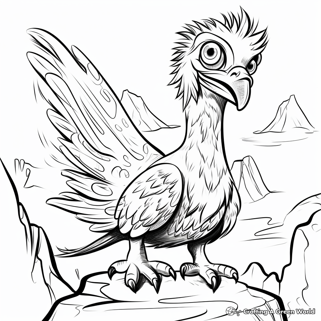 Feathered Utahraptor Coloring Pages for Bird Lovers 1