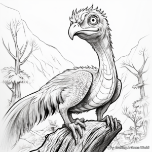Feathered Utahraptor Coloring Pages for Bird Lovers 2