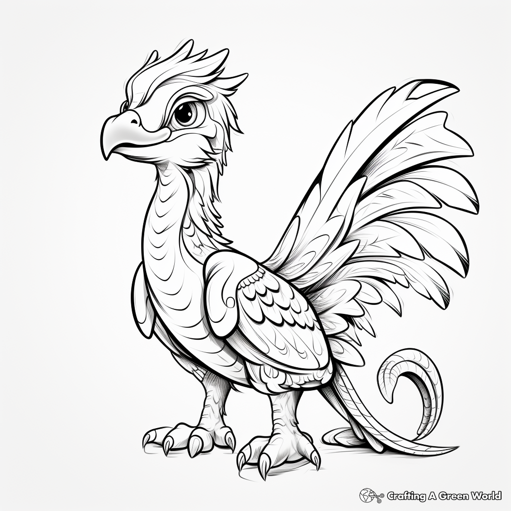 Feathered Utahraptor Coloring Pages for Bird Lovers 3