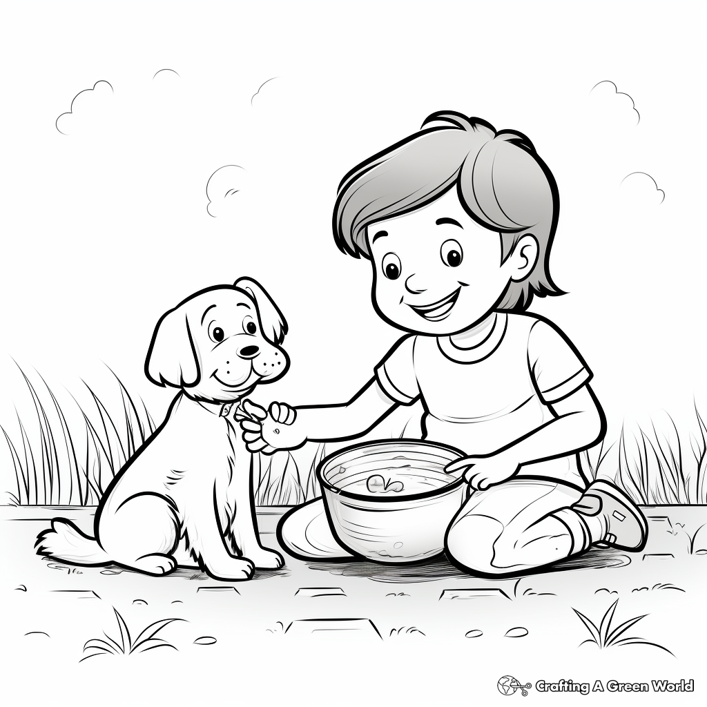 Feeding the Hungry: Charity-themed Kindness Coloring Pages 1