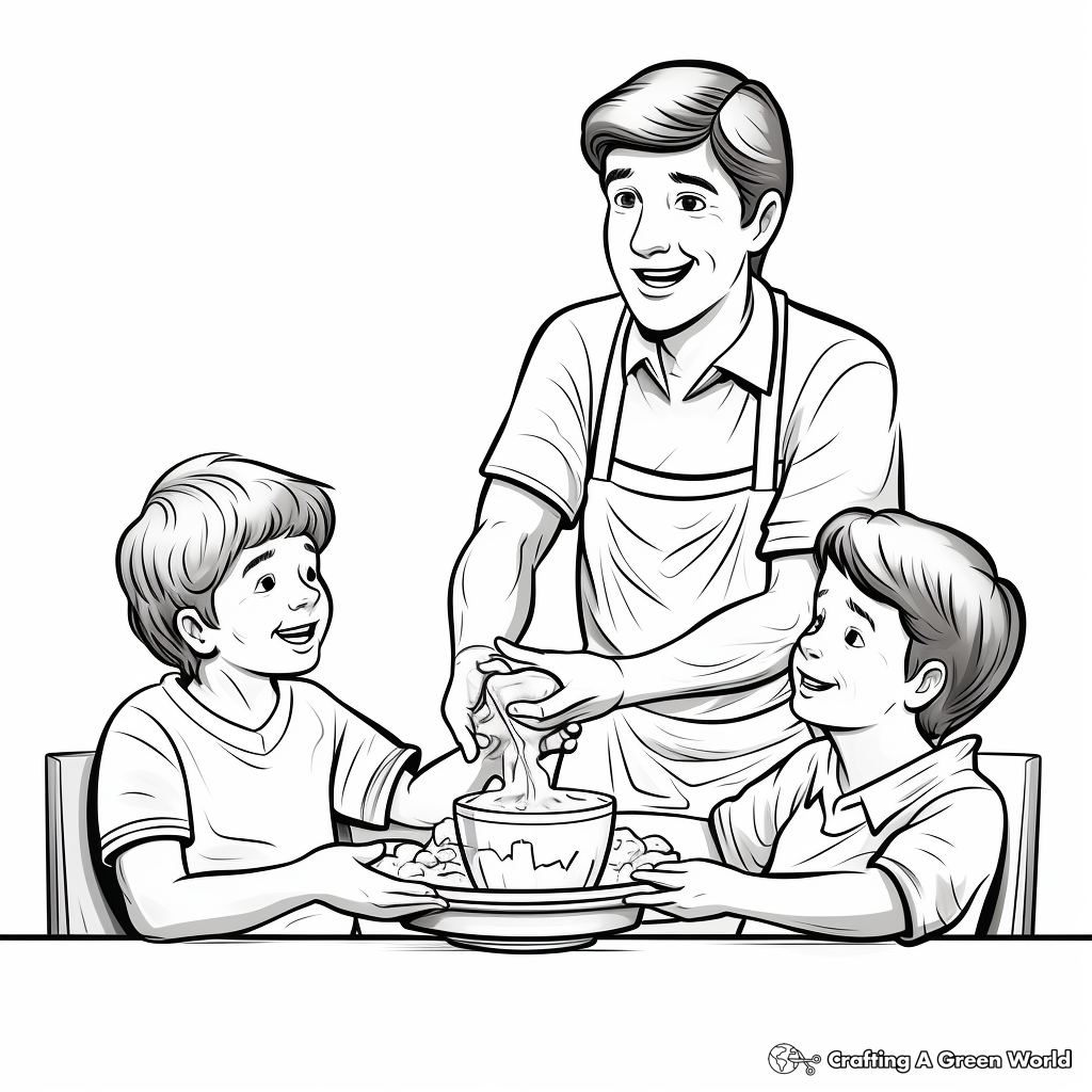 Feeding the Hungry: Charity-themed Kindness Coloring Pages 3
