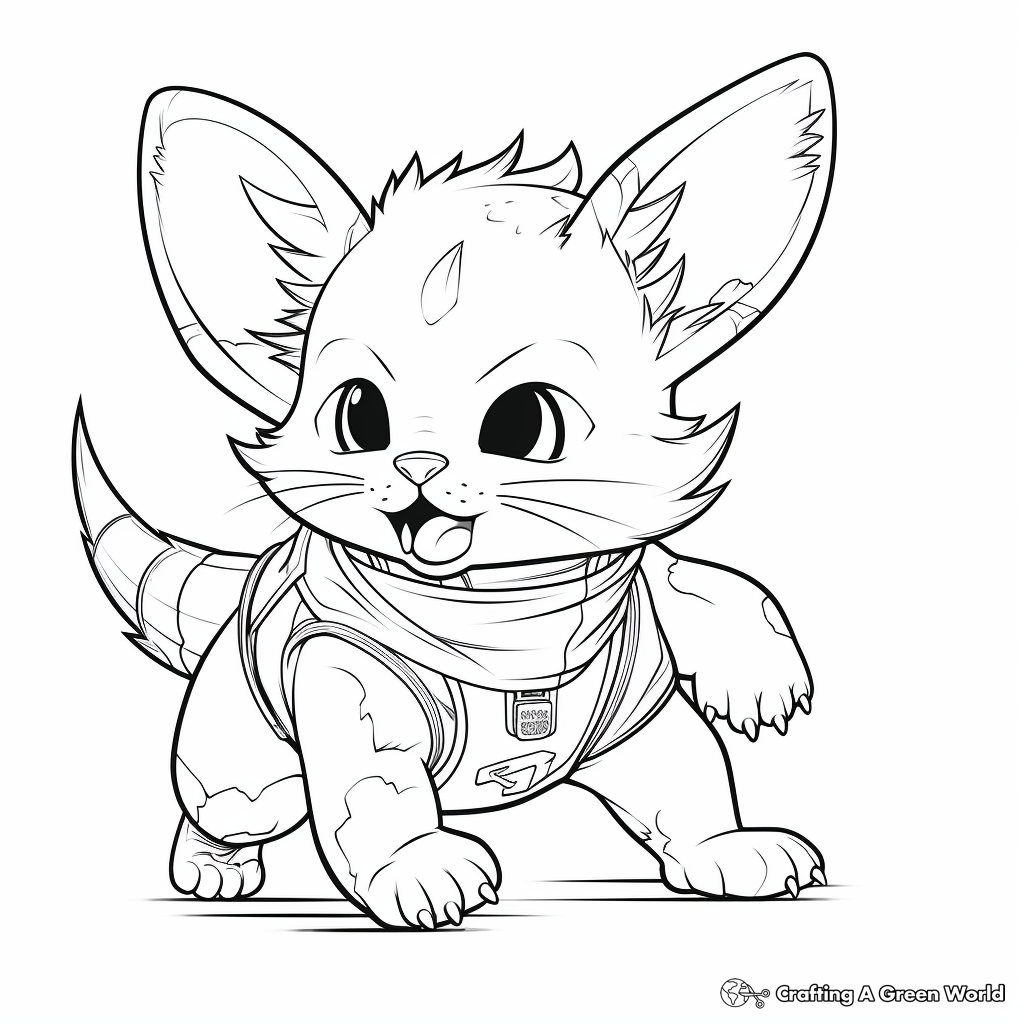 Feisty Chinchilla in Action Coloring Pages 2