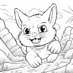 Feisty Chinchilla in Action Coloring Pages 4