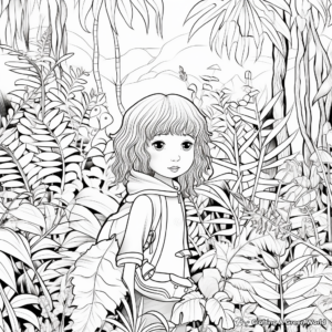Fern and Moss Coloring Pages for Kids 1