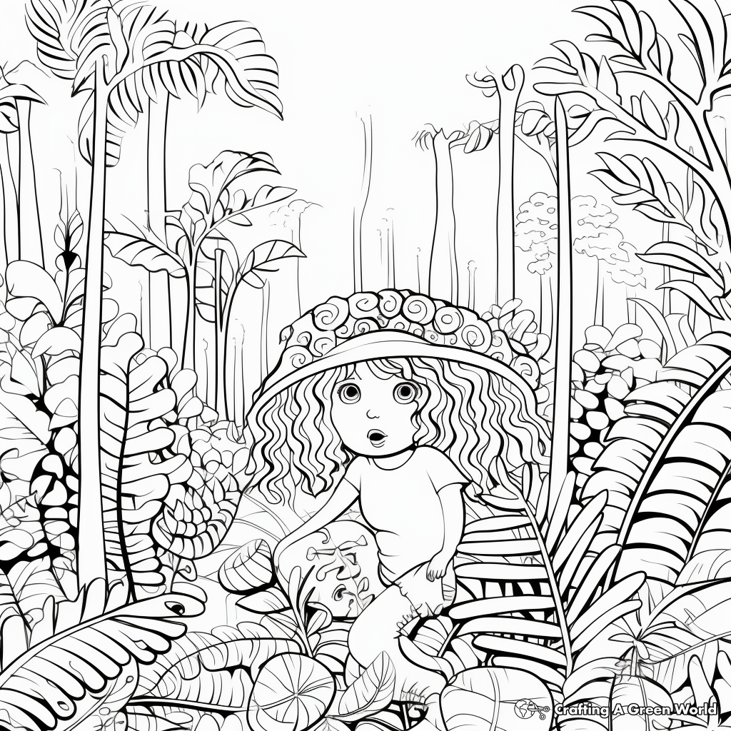 Fern and Moss Coloring Pages for Kids 4