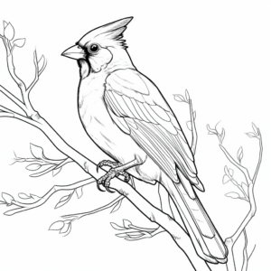 Festive Cardinals in Winter: Seasonal Coloring Pages 1