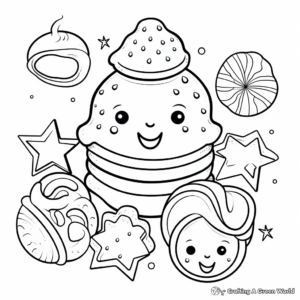 Festive Christmas Cookies Coloring Pages 1