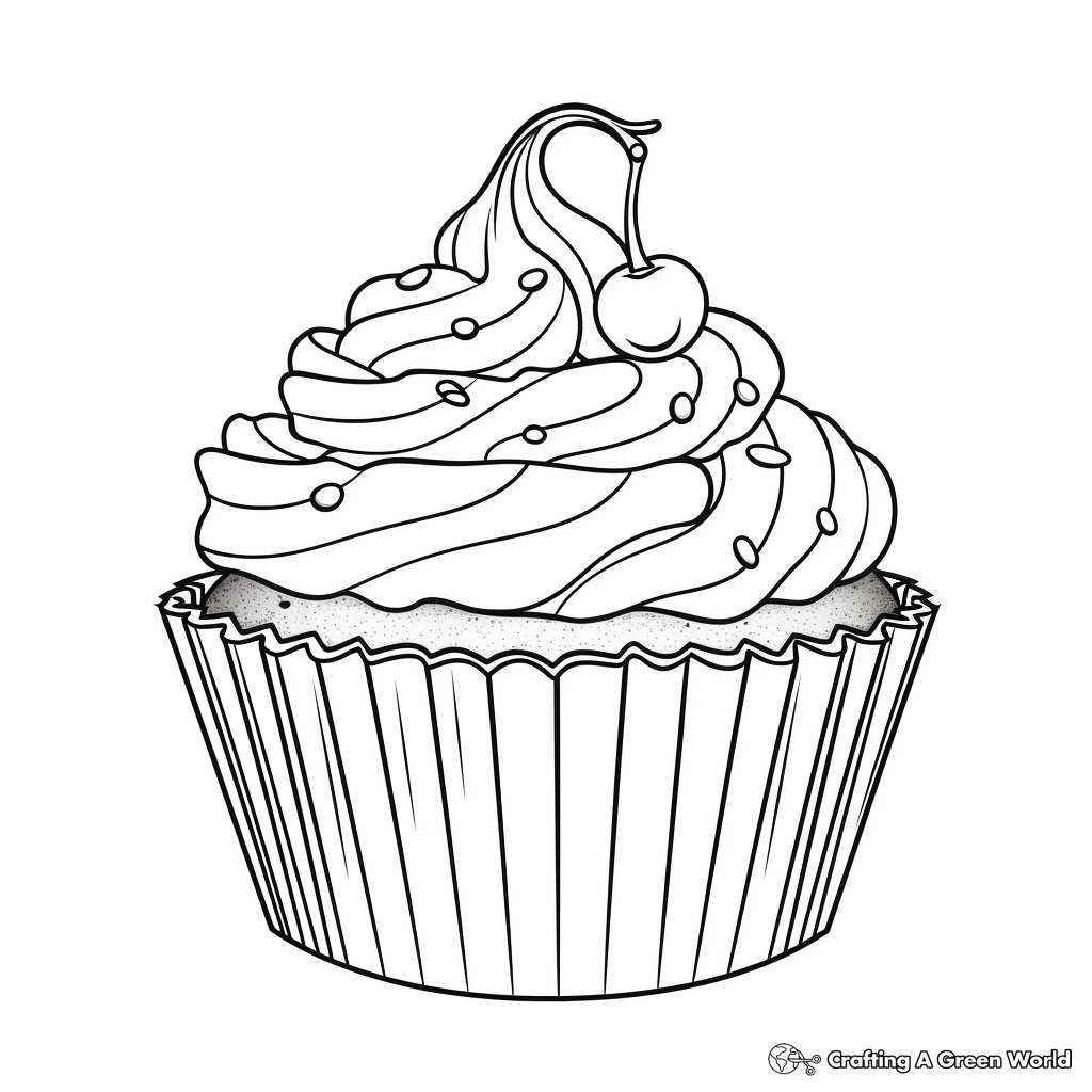 Festive Christmas Cupcake Coloring Pages 3
