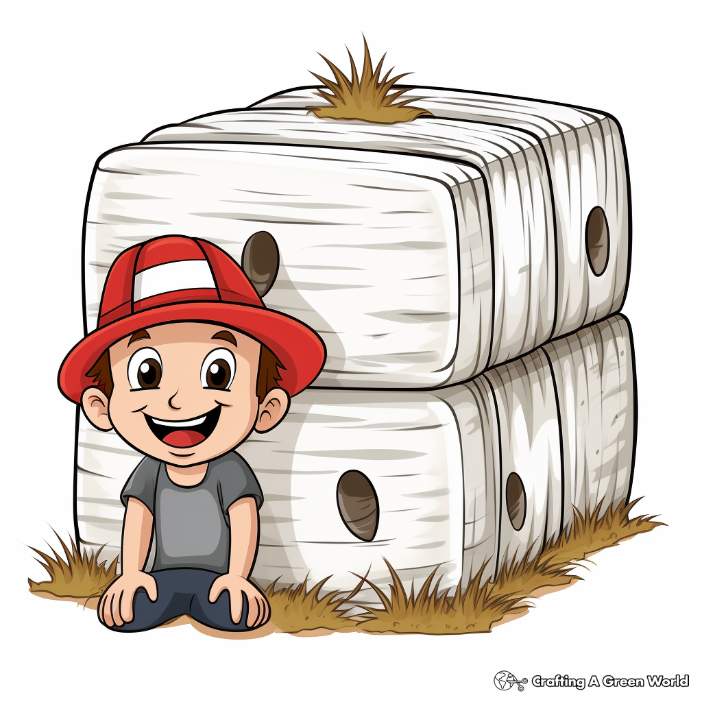Festive Christmas Hay Bale Coloring Pages 1