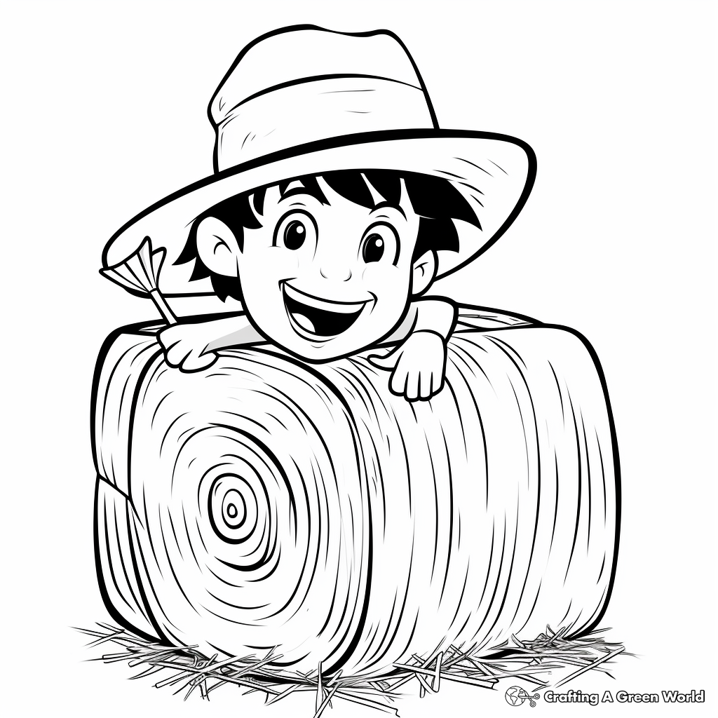 Festive Christmas Hay Bale Coloring Pages 2