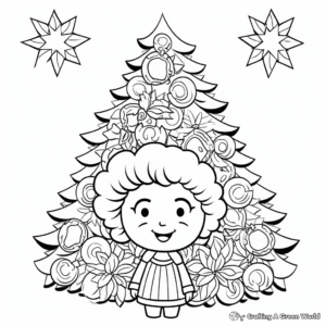 Festive Christmas Tree Coloring Pages 2