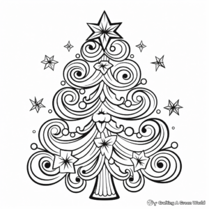 Festive Christmas Tree Coloring Pages 3