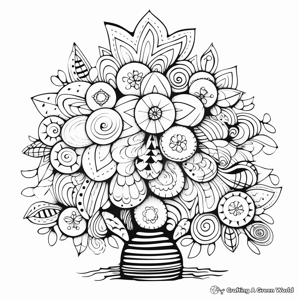Festive Christmas Tree Coloring Pages 4