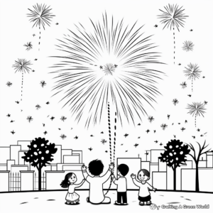 Festive Diwali Fireworks Coloring Pages 2