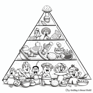 Festive Food Pyramid Coloring Pages 1